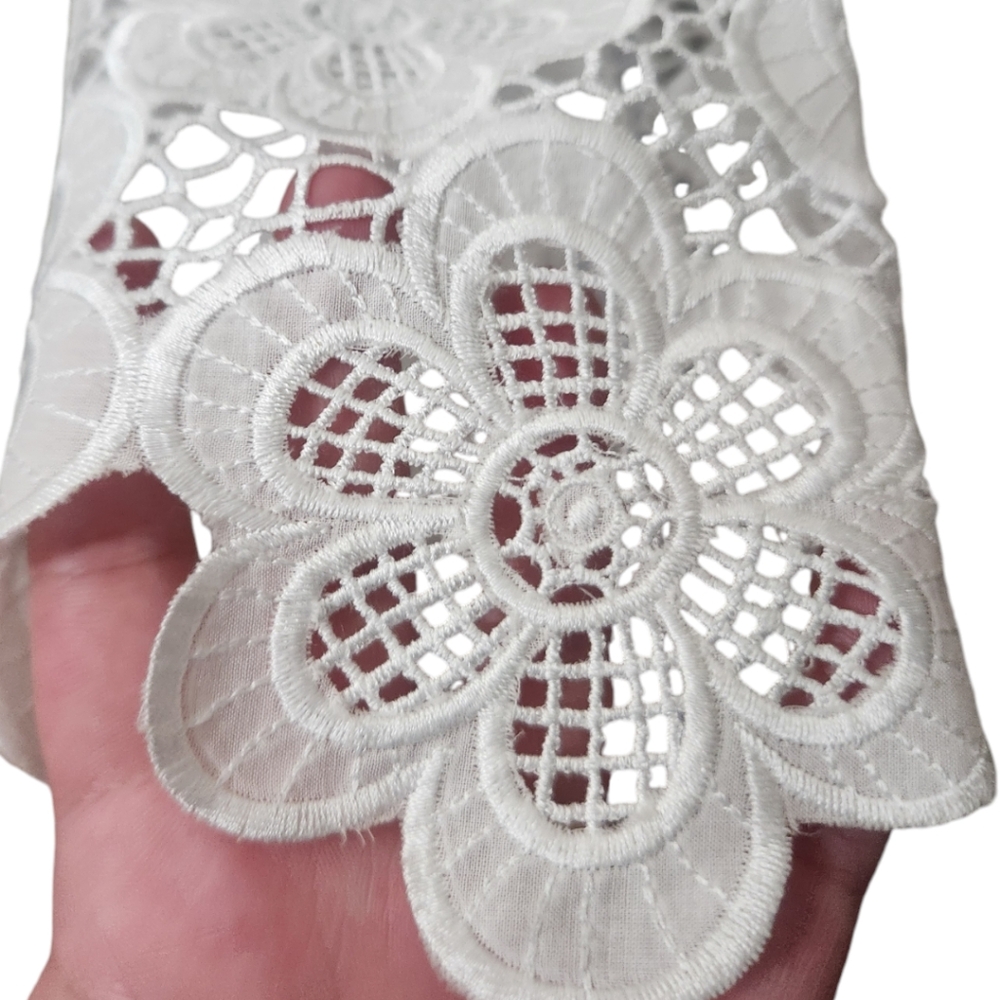 LUISA SPAGNOLI Guipure Floral Lace Mini Dress - Size 6 - 42 Italia - Picture 7 of 12